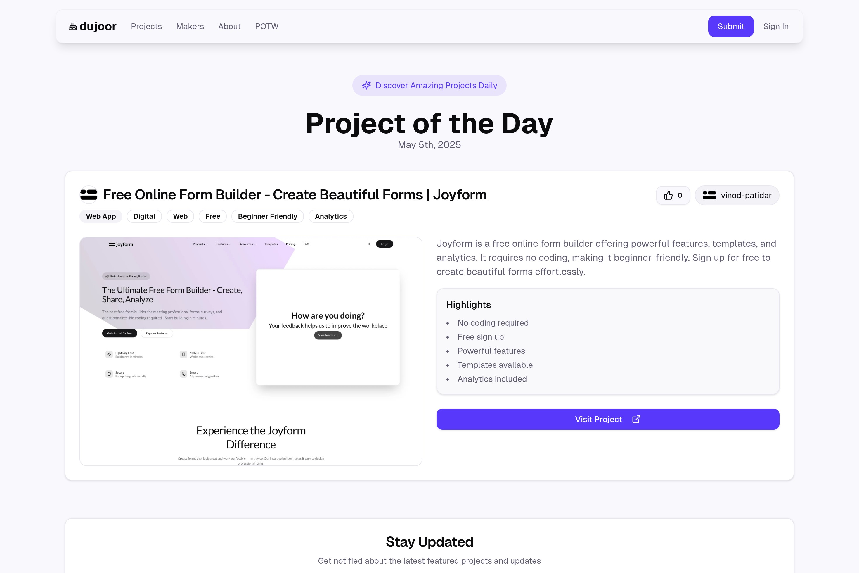 Free Online Form Builder - Create Beautiful Forms | Joyform | Project ...