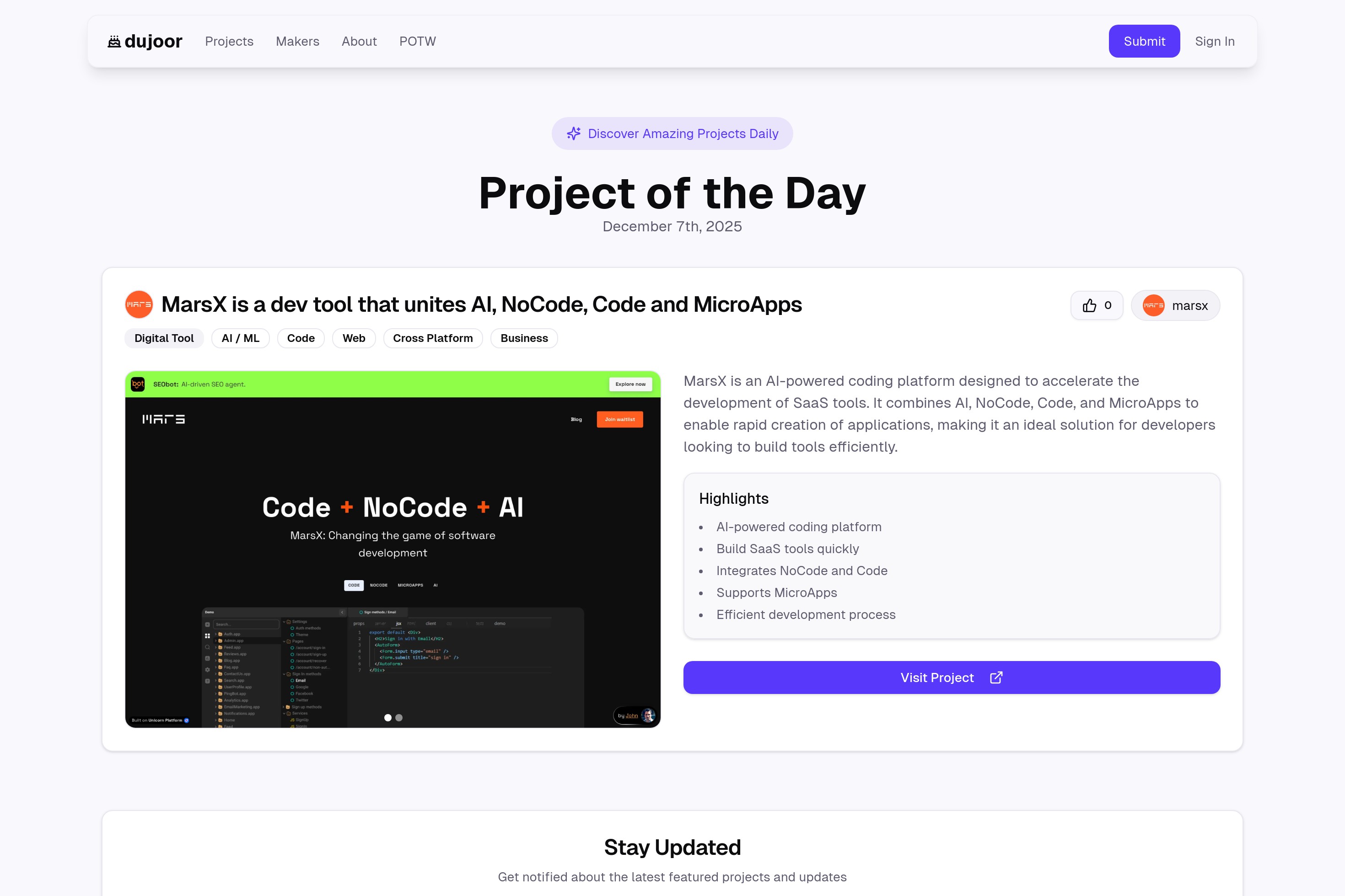 MarsX is a dev tool that unites AI, NoCode, Code and MicroApps ...